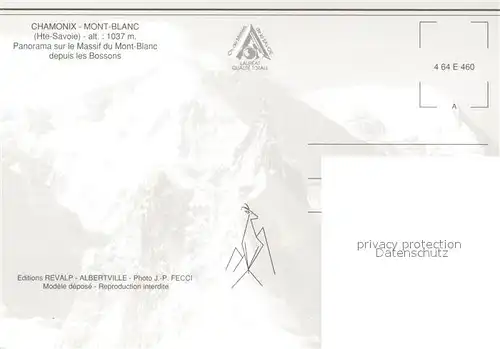 AK / Ansichtskarte Chamonix Panorama sur le Massif du Mont Blanc depuis les Bossons Chamonix