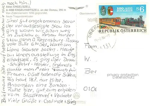 AK / Ansichtskarte Engelhartszell_Donau_Oberoesterreich Stift Engelszell Fliegeraufnahme Engelhartszell_Donau