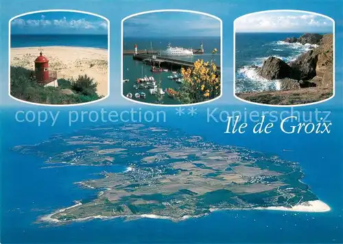 AK / Ansichtskarte Ile_de_Groix Vue generale de File les Grands Sables lentree de Port Tudy et la pinte de Pen Men 