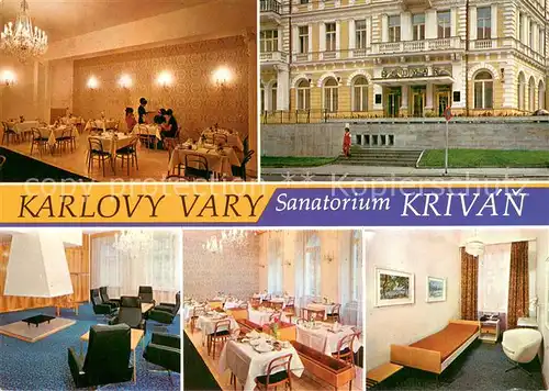 AK / Ansichtskarte Karlovy_Vary_Karlsbad Sanatorium Krivan Gastraeume Zimmer Saal 