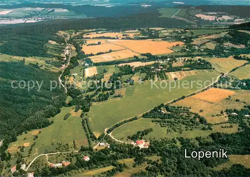 AK / Ansichtskarte Lopenik Podhuri Bilych Karpat Pohleddo udoli potoka Hrubaru Fliegeraufnahme Lopenik