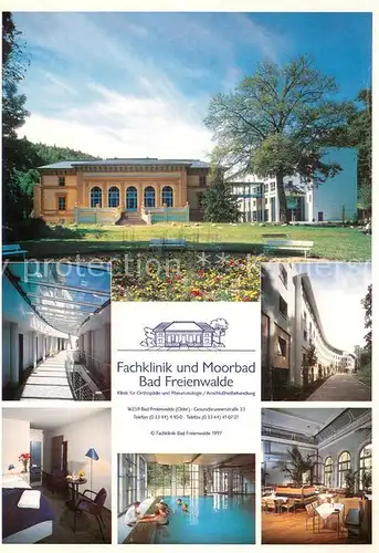 AK / Ansichtskarte Bad_Freienwalde Fachklinik und Moorbad Teilansichten Hallenbad Bad_Freienwalde