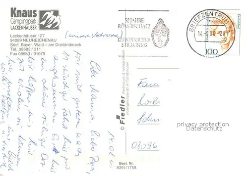 AK / Ansichtskarte Neureichenau Fliegeraufnahme Knaus Campingpark Lackenhaeuser Seepartie Hallenbad Neureichenau