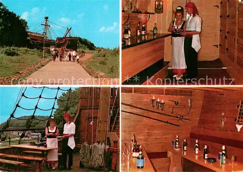 AK / Ansichtskarte Sassnitz_Ostseebad_Ruegen OT Neu Mukran Piratenschiff Details Sassnitz_Ostseebad_Ruegen