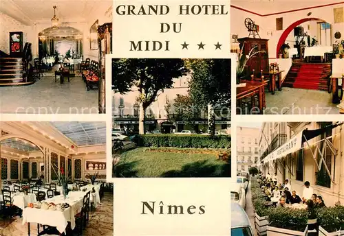 AK / Ansichtskarte Nimes Grand Hotel du Midi Restaurant Foyer Nimes