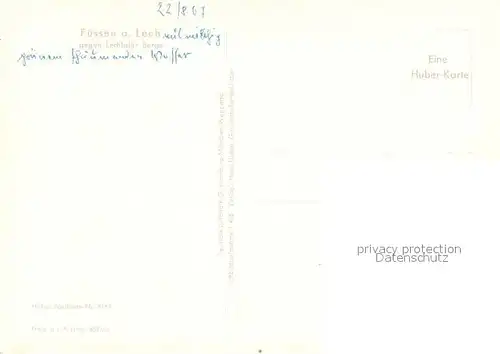 AK / Ansichtskarte Fuessen_Allgaeu Koenigswinkel Stadtzentrum Alpenpanorama gegen Lechtaler Berge Huber Karte Nr 8185 Fuessen Allgaeu