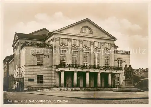 AK / Ansichtskarte Weimar__Thueringen Deutsches Nationaltheater Denkmal 