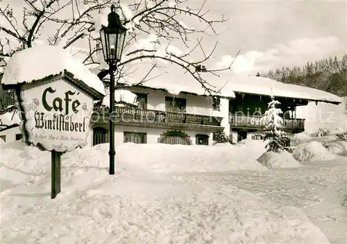 AK / Ansichtskarte Winkl_Fischbachau Cafe Winklstueberl im Winter Winkl Fischbachau