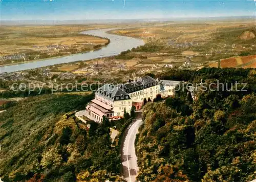 AK / Ansichtskarte Siebengebirge Hotel Petersberg Rheinpartie Fliegeraufnahme Siebengebirge