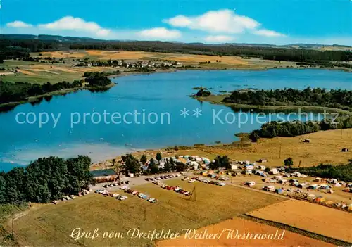 AK / Ansichtskarte Schmidthahn Haus Am See mit Dreifelder Weiher Fliegeraufnahme Schmidthahn