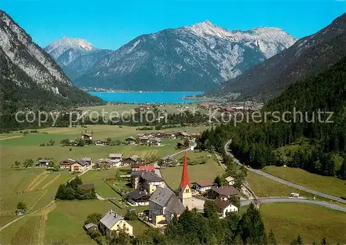 AK / Ansichtskarte Eben_Achensee Fliegeraufnahme mit Karwendelgebirge und Seekarspitze Eben Achensee
