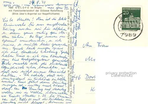 AK / Ansichtskarte Eglofs_Woringen mit Familienferiendorf der Dioezese Rottenburg Argental Nagelfluhkette Fliegeraufnahme Eglofs Woringen