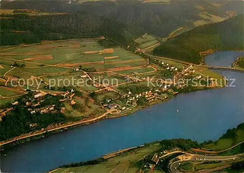 AK / Ansichtskarte Einruhr Dorf am See Fliegeraufnahme Einruhr