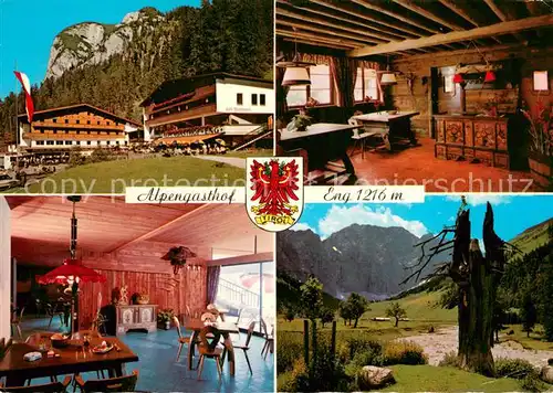 AK / Ansichtskarte Hinterriss_Tirol Alpengasthof Eng Gastraeume Panorama Gr Ahornboden Karwendel Hinterriss Tirol