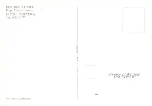 AK / Ansichtskarte Verzasca Ristorante Piee Verzasca