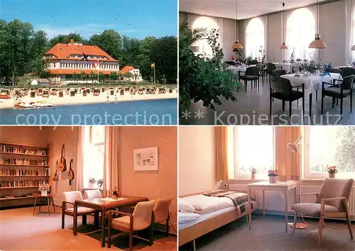 AK / Ansichtskarte Haffkrug_Ostseebad Pro Stiftung Henry Everling Haus Strand Gaststube Buecherei Zimmer Haffkrug_Ostseebad