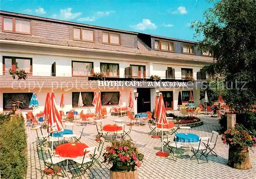 AK / Ansichtskarte Willingen_Sauerland Hotel Cafe Zum Kurpark Terrasse Willingen_Sauerland