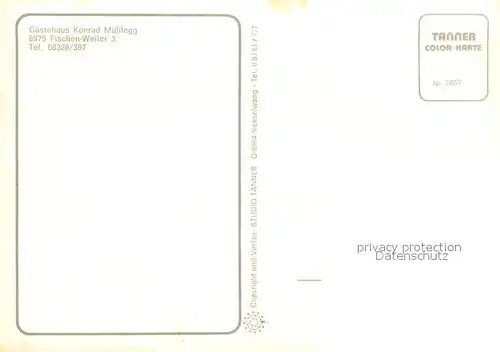 AK / Ansichtskarte Weiler_Fischen Gaestehaus Konrad Muehlegg Weiler_Fischen