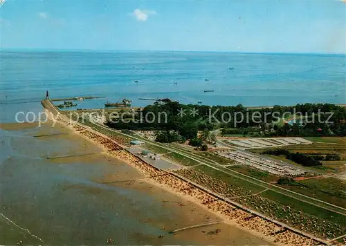 AK / Ansichtskarte Doese_Cuxhaven Strandbad Kugelbake Fliegeraufnahme Doese Cuxhaven