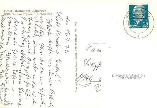 AK / Ansichtskarte Sohland_Spree Hotel Restaurant Jaegersruh Sohland_Spree