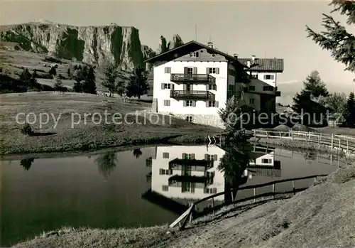 AK / Ansichtskarte Seiser_Alm_Dolomiten Sporthotel Steger Dellai Teich 
