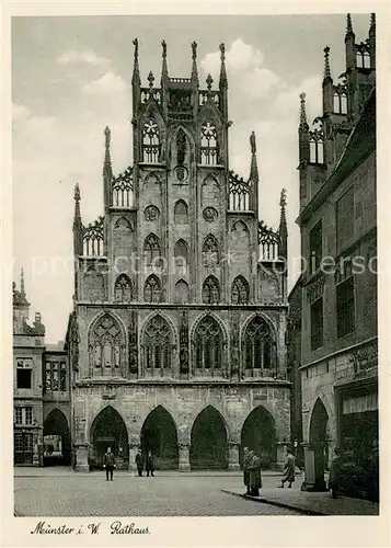 AK / Ansichtskarte Muenster_Westfalen Rathaus Muenster_Westfalen