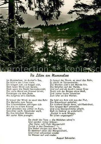 AK / Ansichtskarte Sasbachwalden Berghotel Die Lilien am Mummelsee Gedicht August Schnezler Sasbachwalden