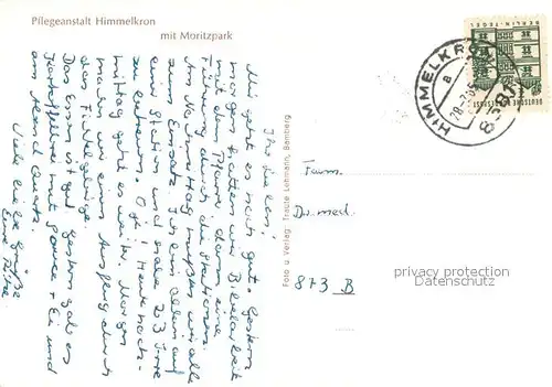AK / Ansichtskarte Himmelkron Pflegeanstalt mit Moritzpark Himmelkron