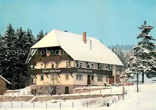 AK / Ansichtskarte Fohrenbuehl Cafe Pension Lauble Aussenansicht im Winter Fohrenbuehl