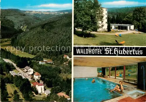 AK / Ansichtskarte Heigenbruecken Waldhotel St. Hubertus Hallenbad Fliegeraufnahme Heigenbruecken
