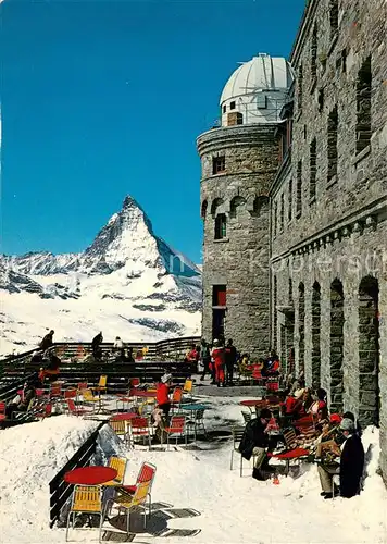 AK / Ansichtskarte Zermatt_VS Kulmhotel Sonnenterrasse Gornergrat Matterhorn Walliser Alpen Zermatt_VS