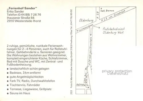 AK / Ansichtskarte Ihorst_Westerstede Ferienhof Sander Gastraum Saune Ihorst_Westerstede