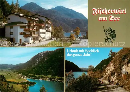AK / Ansichtskarte Achenkirch Fischerwirt am See Panorama Uferweg Alpen Achenkirch