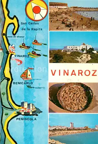 AK / Ansichtskarte Vinaroz Playa Plaza toros Ermita Panera de langostinos Paseo Playa Vinaroz