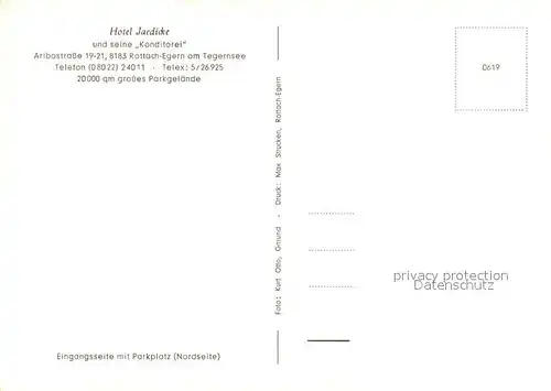 AK / Ansichtskarte Rottach Egern Hotel Jaedicke Konditorei Rottach Egern