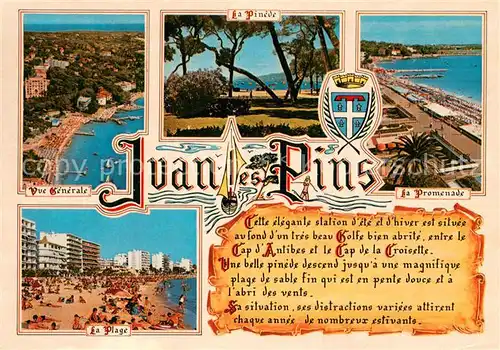 AK / Ansichtskarte Juan les Pins Vue aerienne Pinede Promenade Plage Juan les Pins