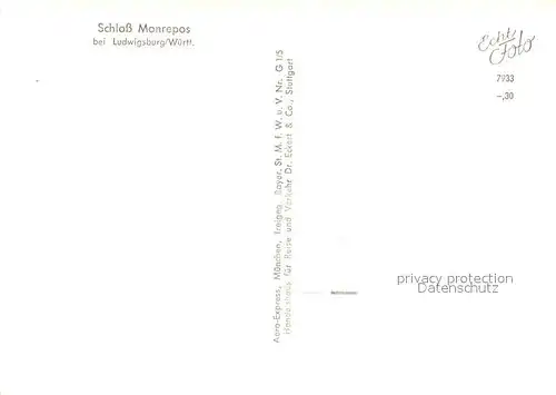 AK / Ansichtskarte Ludwigsburg__Wuerttemberg Schloss Monrepos 