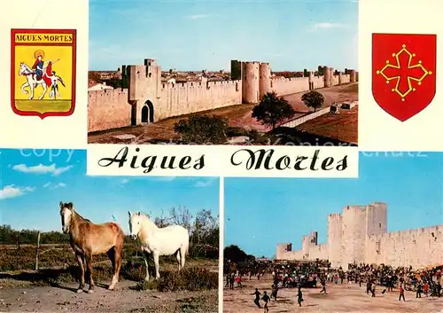 AK / Ansichtskarte Aigues Mortes_30 Stadtmauer Camargue Pferde 