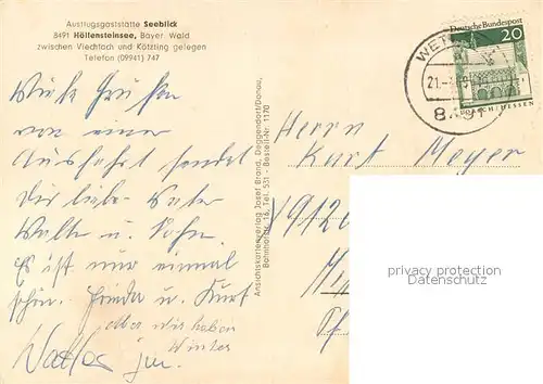 AK / Ansichtskarte Hoellensteinsee Ausflugsgaststaette Seeblick Hoellensteinsee