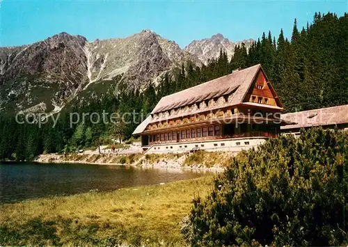 AK / Ansichtskarte Vysoke_Tatry Horsky hotel kpt Moravku pri Popradskom ples v pozadi hreben Bast Vysoke Tatry