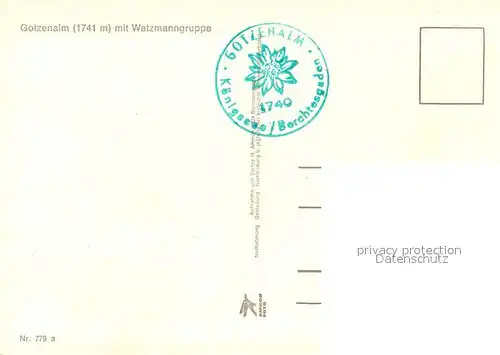 AK / Ansichtskarte Gotzenalm_1740m_Berchtesgaden mit Watzmanngruppe 
