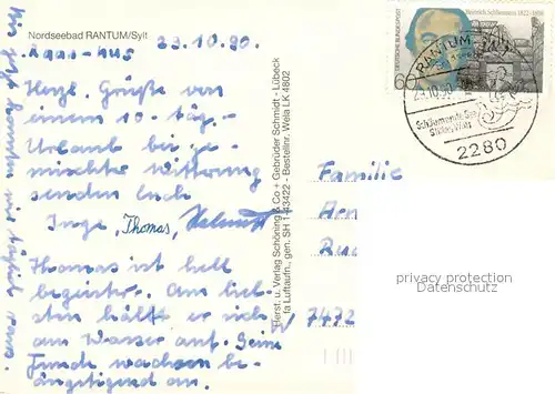 AK / Ansichtskarte Rantum_Sylt Fliegeraufnahme Gesamtansicht Rantum Sylt