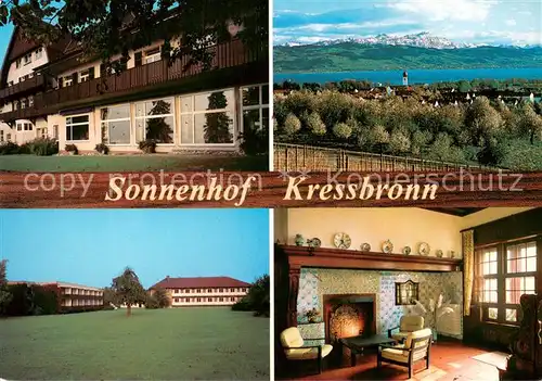 AK / Ansichtskarte Kressbronn_Bodensee Allianz Ferienheim Sonnenhof Teilansichten m. Bodensee Panorama Kressbronn Bodensee