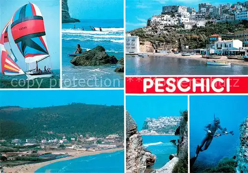 AK / Ansichtskarte Peschici_Italia Teilansichten m. Meer u. Buchten 