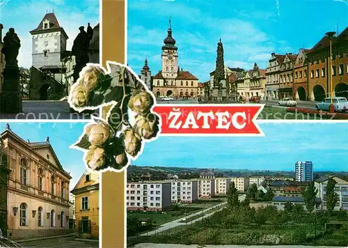 AK / Ansichtskarte Zatec Mestska brana namesti Mestske divadlo Sidliste zatec