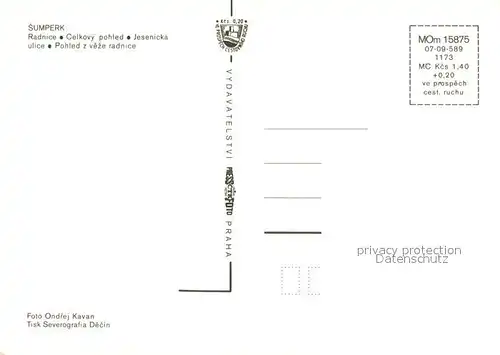 AK / Ansichtskarte Sumperk_Maehrisch_Schoenberg Radnice Celkovy pohled Jesenicka ulice Pohled z veze radnice 