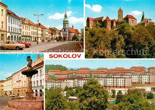 AK / Ansichtskarte Sokolov_CZ Okresni mesto v udoli Ohre 8 km vzdalena je mestska pamatkova rezervace Loket s gotickym hradem 