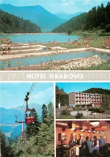 AK / Ansichtskarte Velka_Fatra Hotel Hrabovo Kupalisko pri hoteli Kabinkova lanovka na Maline Hotel Hrabovo Vecerny bar v hoteli Velka Fatra