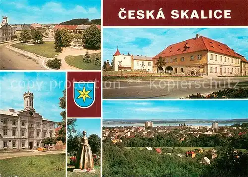 AK / Ansichtskarte Ceska_Skalice Husovo namesti Muzeum Bozeny Nemcove Novogoticka radnice Pomnik Barunky Panklove Mesto  s novou vystavbou Ceska Skalice