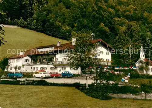 AK / Ansichtskarte Ramsau_Berchtesgaden Fliegeraufnahme Gasthof Cafe Pension Altes Forssthaus Ramsau Berchtesgaden